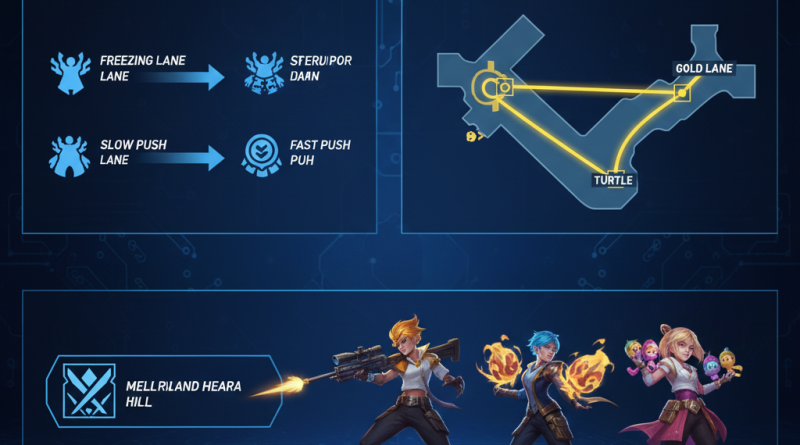 Gold Lane Modern: cara menang lane tanpa bergantung kill di Mobile Legends, fokus manajemen minion dan rotasi turtle