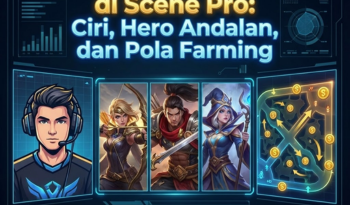 Grafis profil tim dan pemain gold laner terbaik mobile legends scene pro