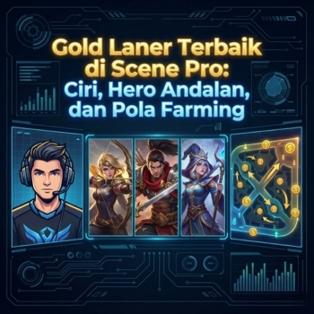 Grafis profil tim dan pemain gold laner terbaik mobile legends scene pro