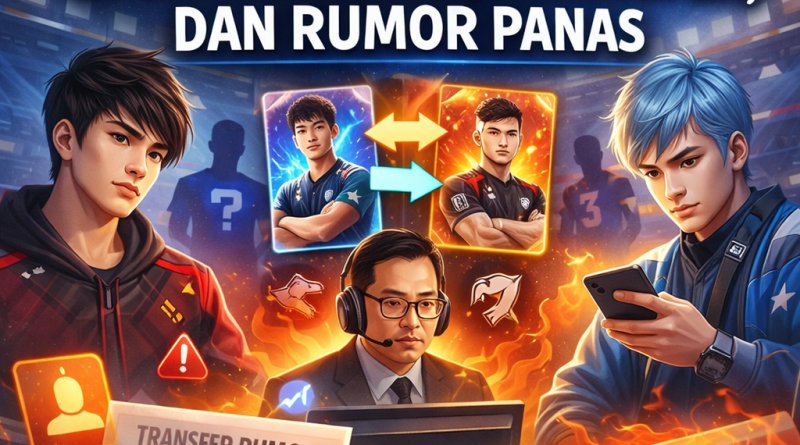 Ilustrasi berita esports terbaru tentang update roster, transfer pemain, dan rumor panas MLBB pasca kejuaraan dunia