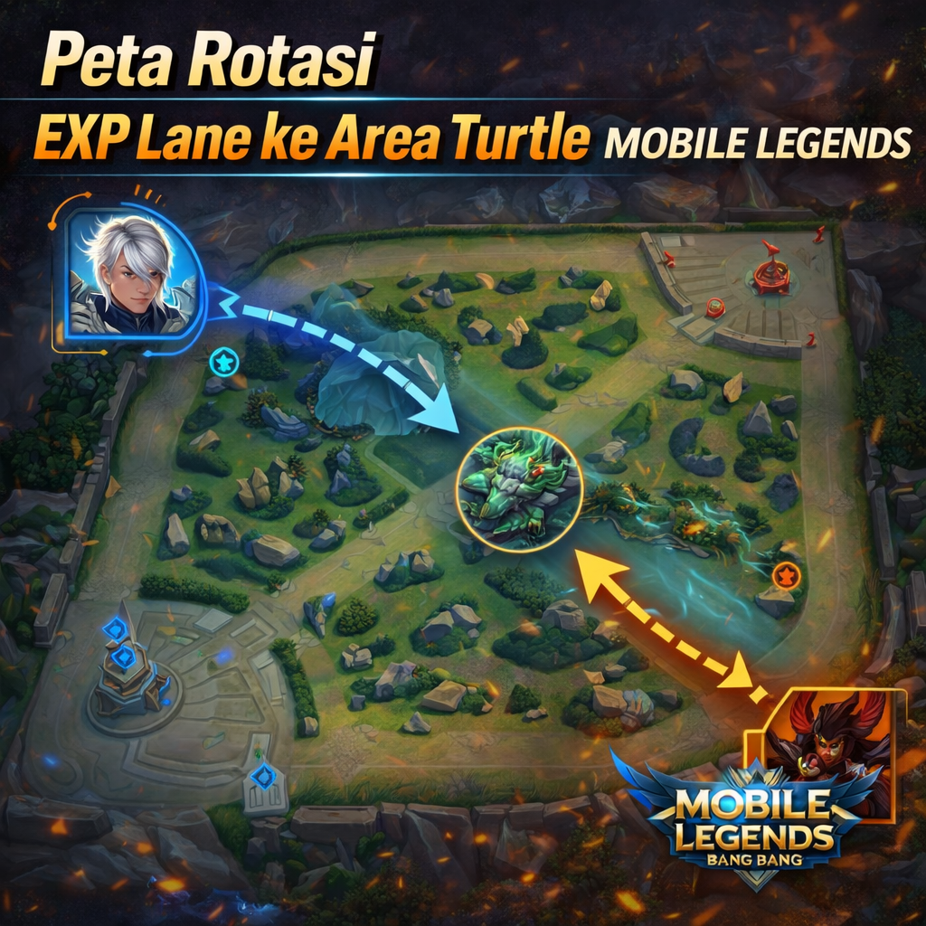 Peta rotasi exp lane ke area turtle mobile legends