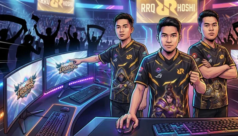 Ilustrasi tim RRQ Hoshi Mobile Legends
