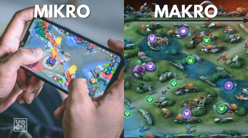 Perbandingan grafis strategi mikro dan makro di gim Mobile Legends