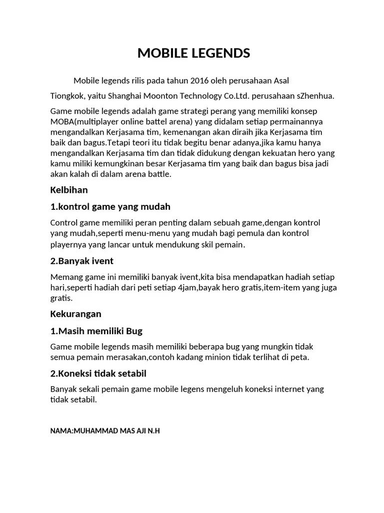 Analisis gameplay Mobile Legends modern dan eksplorasi kuliner