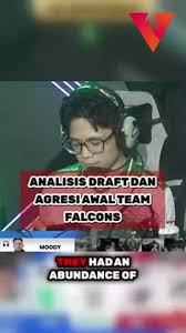 Analisis strategi rotasi dan draf agresi awal Team Falcons Mobile Legends.