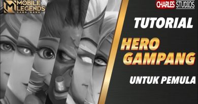 Tutorial hero gampang Mobile Legends untuk pemula dengan tampilan karakter hero dan desain gaming